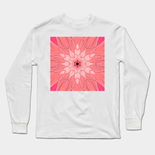 Cartoon Mandala Flower Pink Long Sleeve T-Shirt